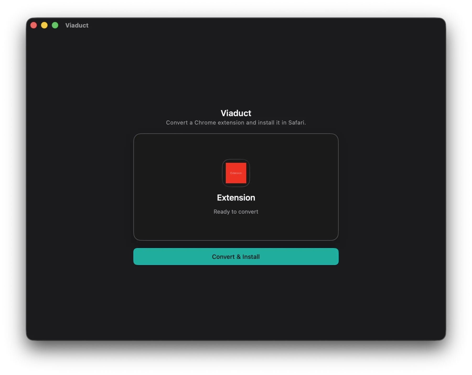Step 1: choosing a Chrome extension file in Viaduct