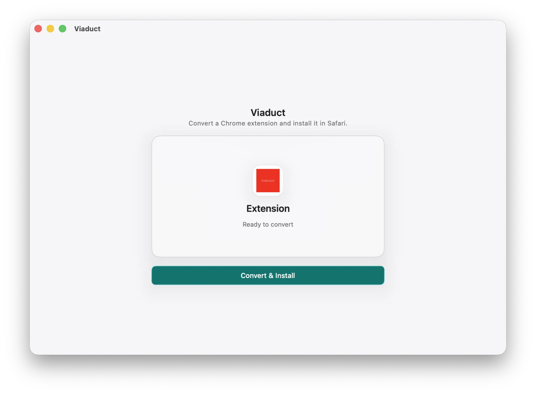 Step 1: choosing a Chrome extension file in Viaduct